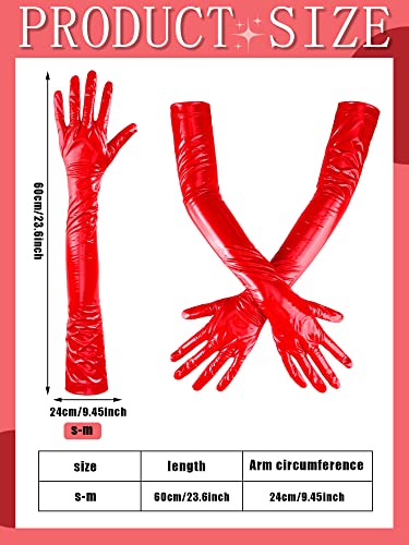 Bencailor Women Long Gloves Patent Leather Gloves for Costume Photoshoot3