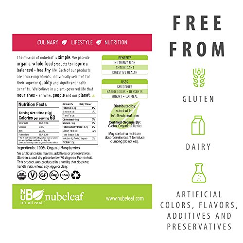 Nubeleaf Organic Red Raspberry Powder 14Oz Jar #TOP3