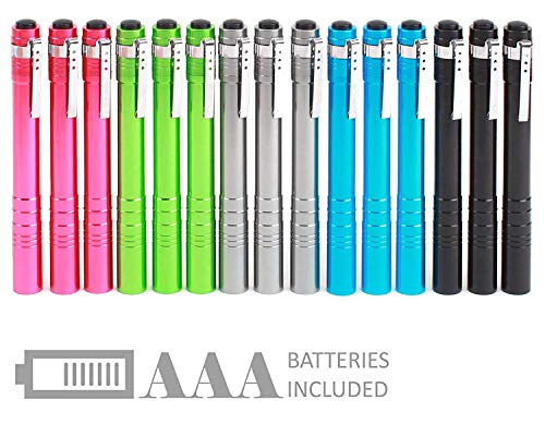 SEAMAGIC 15-Pack LED Penlight - Pocket Pen Flashlight with Clip, 30-Piece Dry Batteries