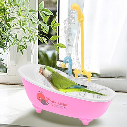 Baño automático de loro con ducha integrada y piscina de agua circulante 8