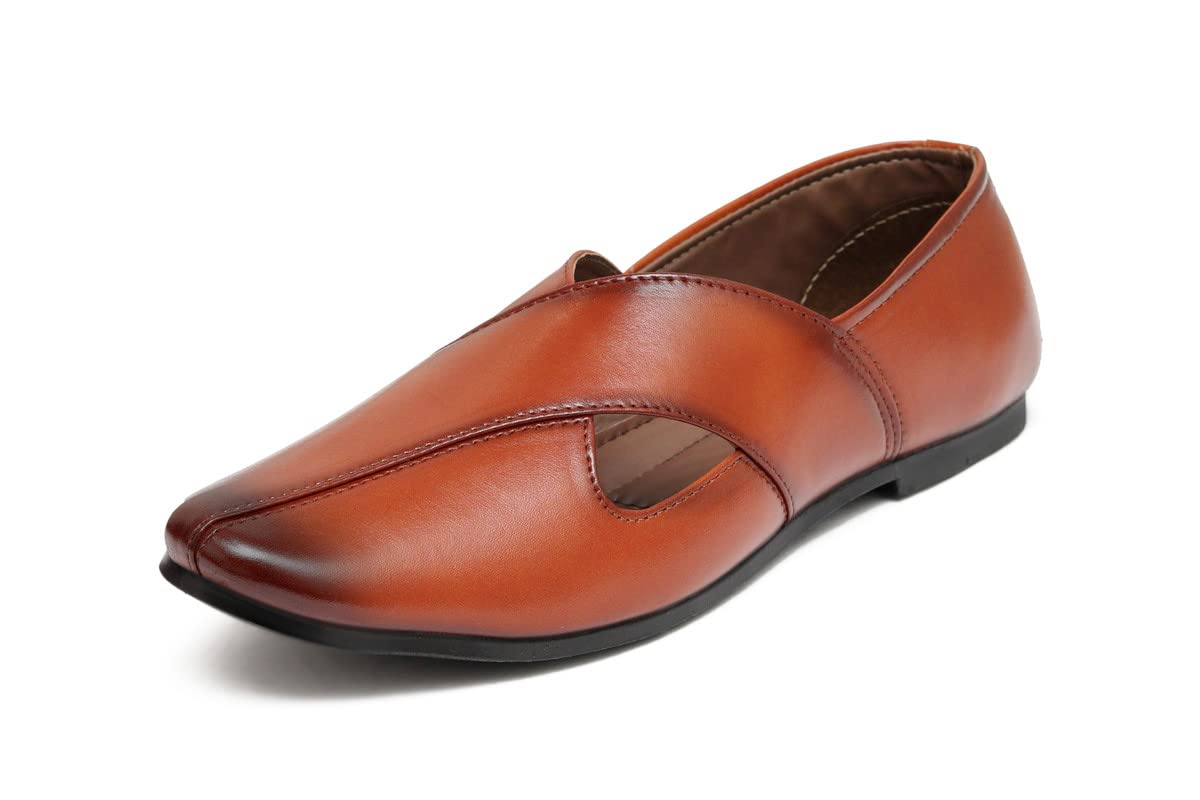 PISCES Tan Synthetic Ethnic Closed Sandal for Men - 9 UK (RJS-4004-TAN-09) (B09WR6XNGN) Amazon Price History, Amazon Price Tracker
