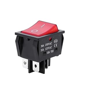 1 PCS,30/40A 250V AC High Current,ON/Off,Special for Eelding Machine,KCD4,Sterling Silver Point,Rocker Power Button Switches2position 4PIN Red,30A