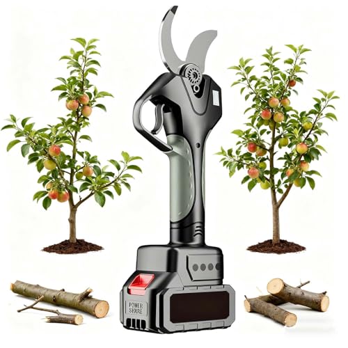 CUTANGELAR Corta ramas Eléctrico Inalámbrico, Podadora Eléctrica Capacidad 3 Pulgadas, con Cuchillas SK5 Cargador Dual y Varilla de Extensión, para Jardinería Poda de Arbustos(With out pole)