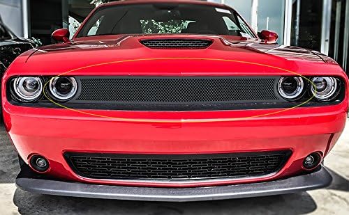 HD Ridez Premium Stainless Steel Chrome Mesh Front Grille Grill Insert Compatible with Dodge Challenger 2015-2023 Main Upper HDR-GRDB3663T