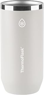 ThermoFlask Tall Can Cooler - 2-in-1 Insulated Can Cooler Cup - Durable Stainless Steel Cooler with Non-Slip Base - Dishwasher-Safe Beverage Can Cooler - 16 oz, Ultimate Gray