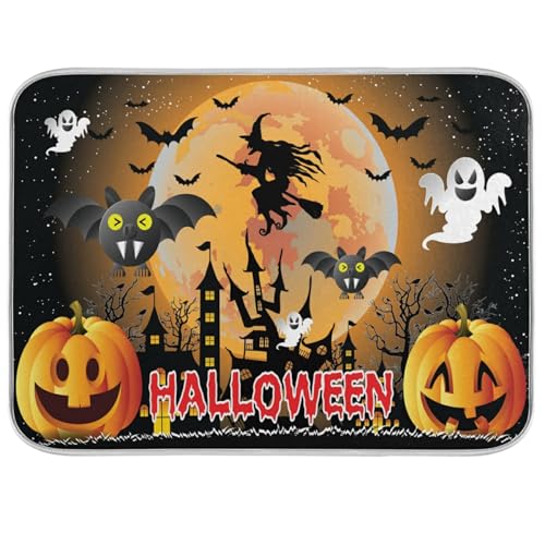 Alfombrilla de secado para cocina Nander con diseños de Halloween, absorbente y reversible 2