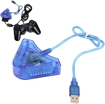PS2 Controller Converter, USB Conversion, Compatible with Preste/Preste 2 Controllers, 2 Ports, Can Use 2 Devices Simultaneously