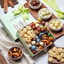 Happy Birthday Chocolate Gift Basket Filled with Chocolates & Sweets Perfect for Women Men Mom Dad Friends Celebrate Their Birthday with a Decorative Reusable Gift Box - Make their Birthday special