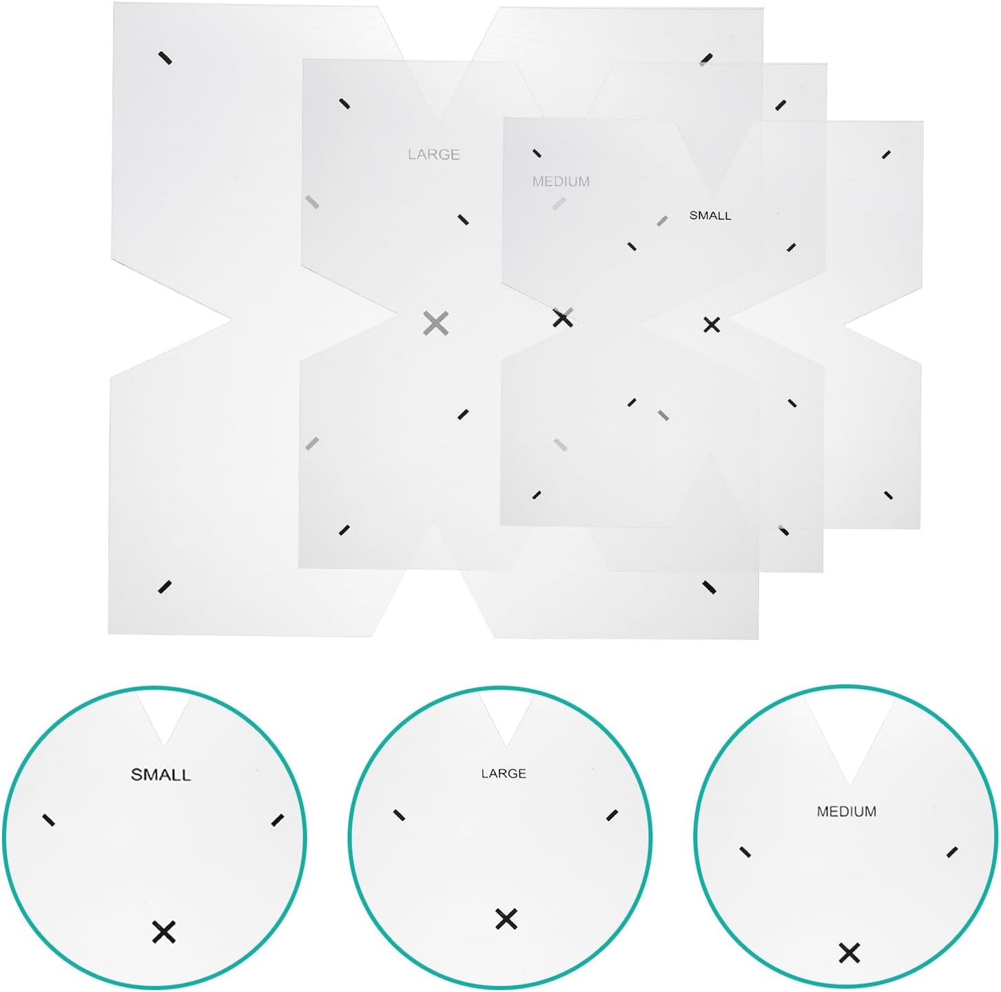 Cabilock 3pcs Acrylic Bowl Mat Patchwork Ruler Quilting Template Sewing Tool for DIY Bowl Cozy Making