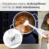 Bosch, blender ręczny CleverMixx, silnik o mocy 400 W, QuattroBlade, ergonomiczny uchwyt, w zestawie pojemnik z miarką, MSM14100
