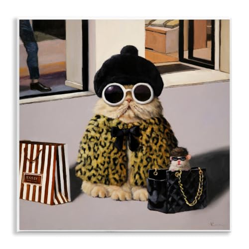 'Sassy Glam Cat Designer Fashion Couture'| Wall Plaque Art