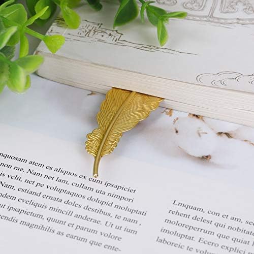 Feather Bookmarks Classical Metal Bookmark Simple Elegant Feather Shaped Book Markers Ideal Gift for Adults, Kids, Friends and Family (5 Assorted Colors) 10 Pieces