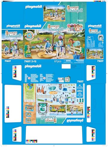 Playmobil 71637 Ecole d'équitation - Horses of Waterfall - Comprenant Un Plateau tournant, Un Cheval et des Accessoires d'équitation variés - Dès 5 Ans