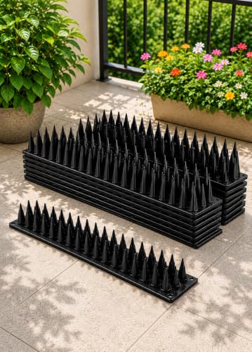 Image of Bird Spikes for Pigeon & Monkey (10 Pcs Black) Balcony & AC | CHANCEUX