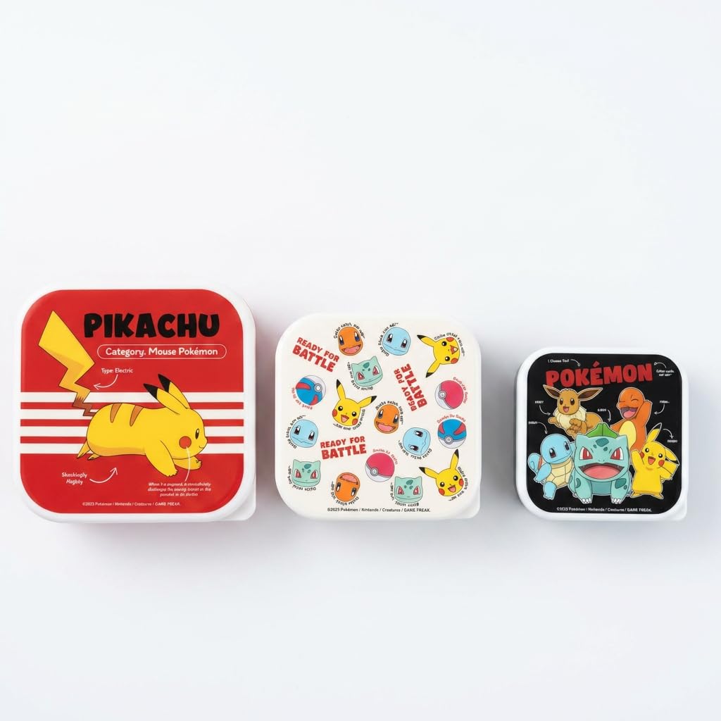 HOX Pokémon Pikachu Snack Containers Set of 3 Kids Lunch Boxes