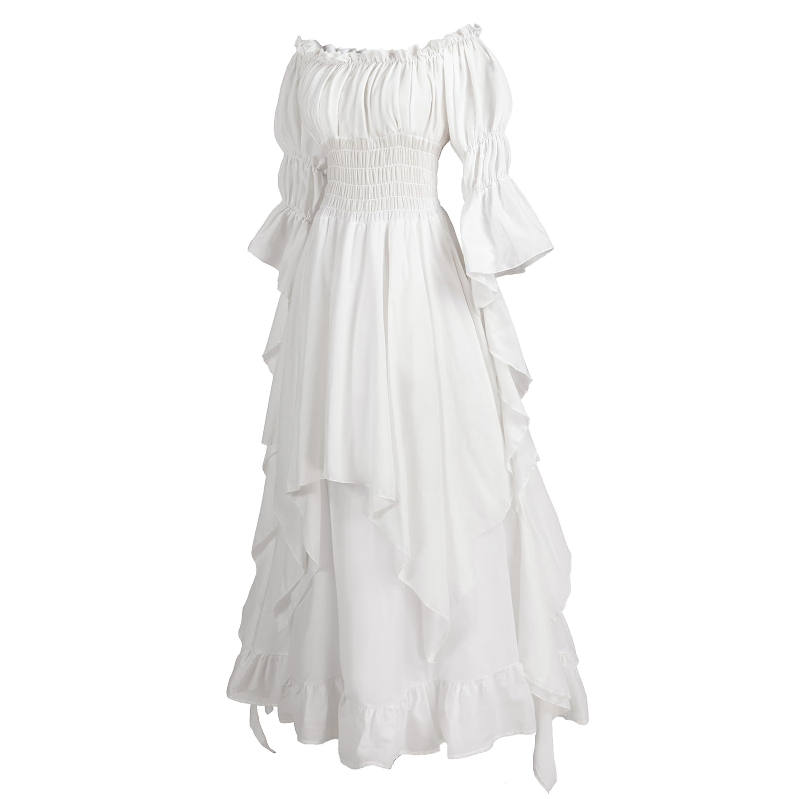 Fiamll Viktorianisches Kleid Renaissance Kostüm Frauen Gothic Hexenkleid Mittelalterliches Hochzeitskleid