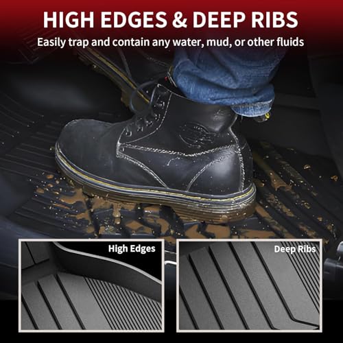 Image of LASFIT Floor Mats for BMW X6 G06 2020-2026 2027 | All Weather TPE Custom Fit Floor Liners, 1st & 2nd Row Car Mats Accessories, Black