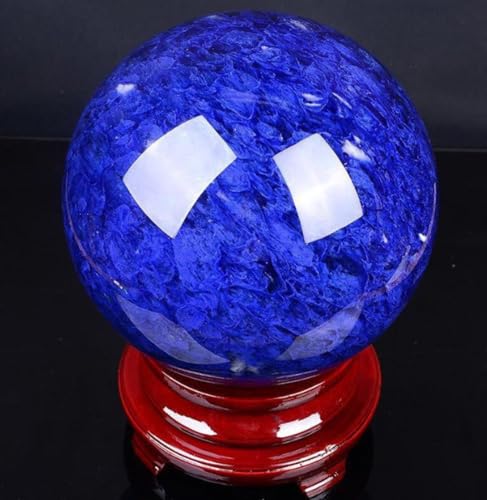 Esfera de cuarzo azul derretido de 18cm con soporte para decoración 4