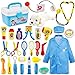 BUYGER Giochi Veterinario Bambini, Valigetta Dottore Giocattolo Kit Medico con Cane Peluche Costume Dottore, Gioco di Ruolo per Bambini 3 4 5 Anni