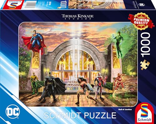 Schmidt Spiele 58788 DC Hall of Justice Thomas Kinkade Puzzle 1000 pièces Multicolore