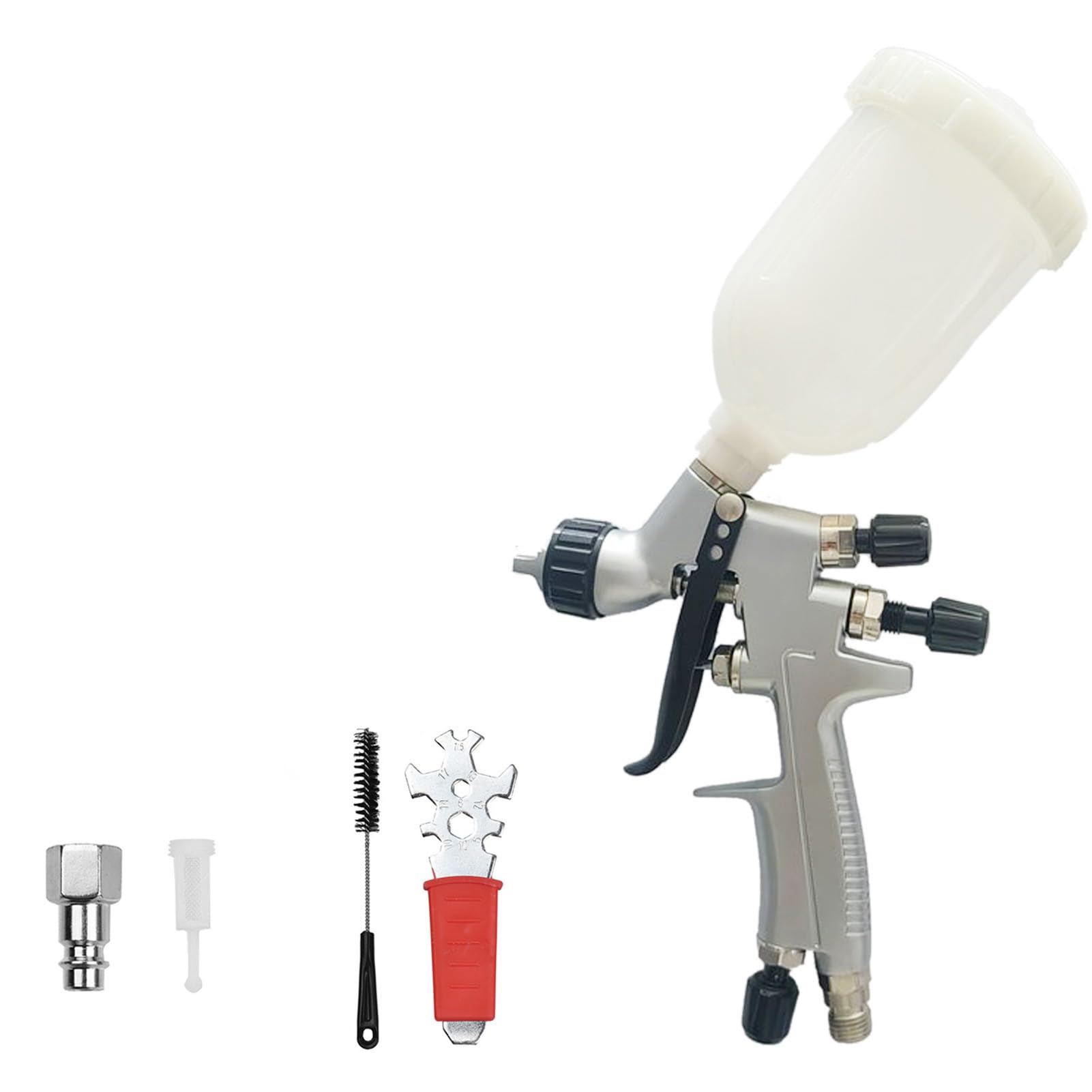 Opryskiwacz HVLP Opryskiwacz HVLP Pistolet Natryskowy Dysza 1,0 Mm Pistolet Natryskowy Pneumatyczny Zasilany Grawitacyjnie o Pojemności 250 Cm3 Regulowany Przepływ z