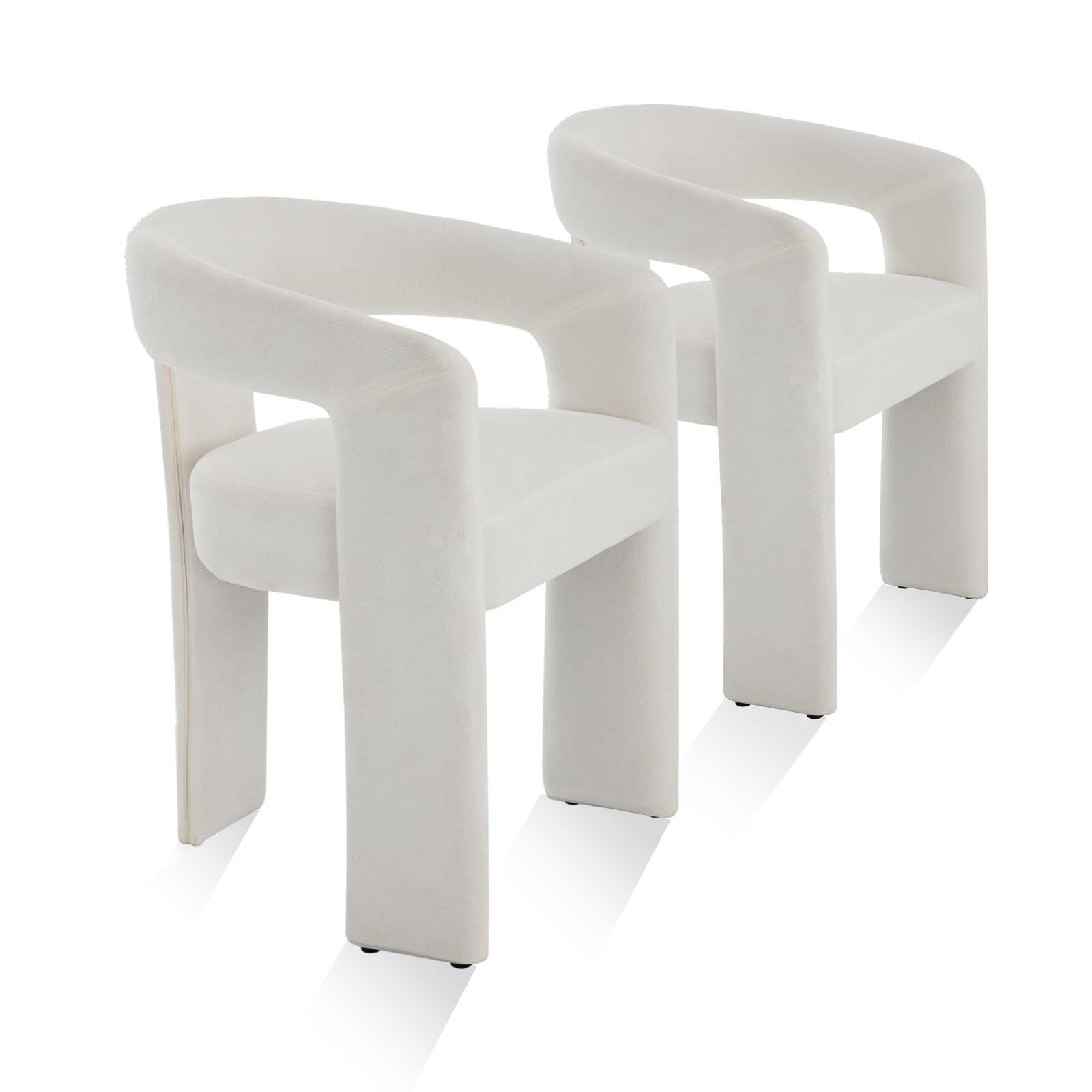 VEPXXP Barrel Dining Chairs Set of 2, Upholstered Dining Room Chairs with Backrest and Arm, Round Comfy Modern Dining Chair for Dining Room, Kitchen,