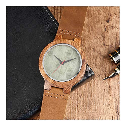 Preisvergleich Produktbild HRQ Hölzerne Uhr, industrielles Retro einfaches, beiläufiges Romantisches, helles, gesundes, natürliches und umweltfreundliches Grün des Geschäfts S133