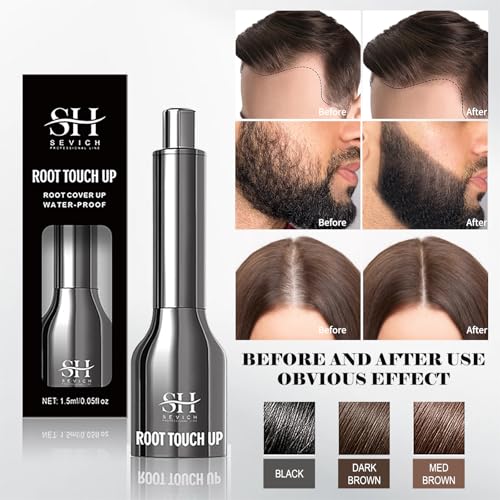 Sevich Hairline Powder With Brush, All-in-one Root Touch up Powder & Brush, Instantly Conceals Hair Loss. For Thinning Hair, Eyebrows, Beard. 48H Makeup Lasting, Black