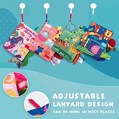 Soft Baby Crinkle Books 0-6 Months, High Contrast Animal Cloth Book Toys For 6 To 12 Months Infants, Touch And Feel Book Gift For Toddlers, Baby Early Learning Tummy Time Stroller Toy (Ocean A) #TOP3