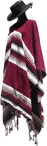 Miniatura 3 de Sharpshooter Clint Eastwood Western Black Cowboy Hat & Burgandy Poncho Set