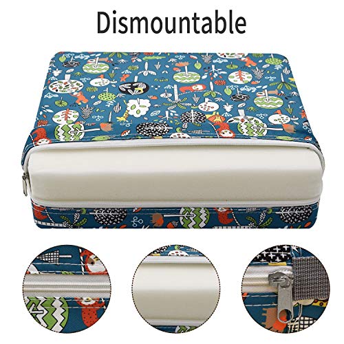 Image of Booster Seat for Kitchen Chair - Washable Toddler Booster for Dining Table, Portable Travel Increasing Cushion for Kid (Forest Green)