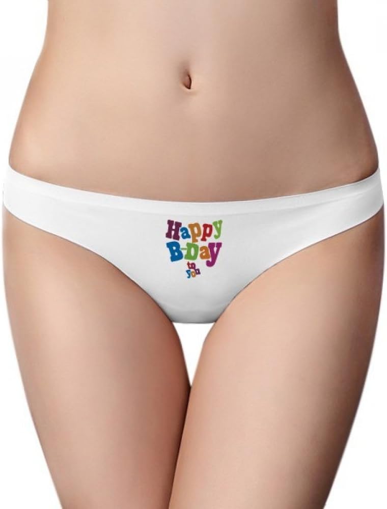 DIYthinker Happy Birthday Gifts Letters Best Wishes Women Panties Invisible Seamless Briefs G-String T-Back 2pcs Gift