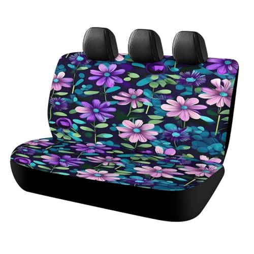 Funda de asiento trasera de camelia morada suave y duradera para furgoneta, SUV y camión