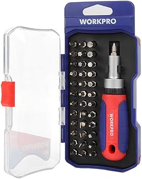 WORKPRO WP200517 38 Piece Professional CR-V Ratchet Bits Screwdriver Set