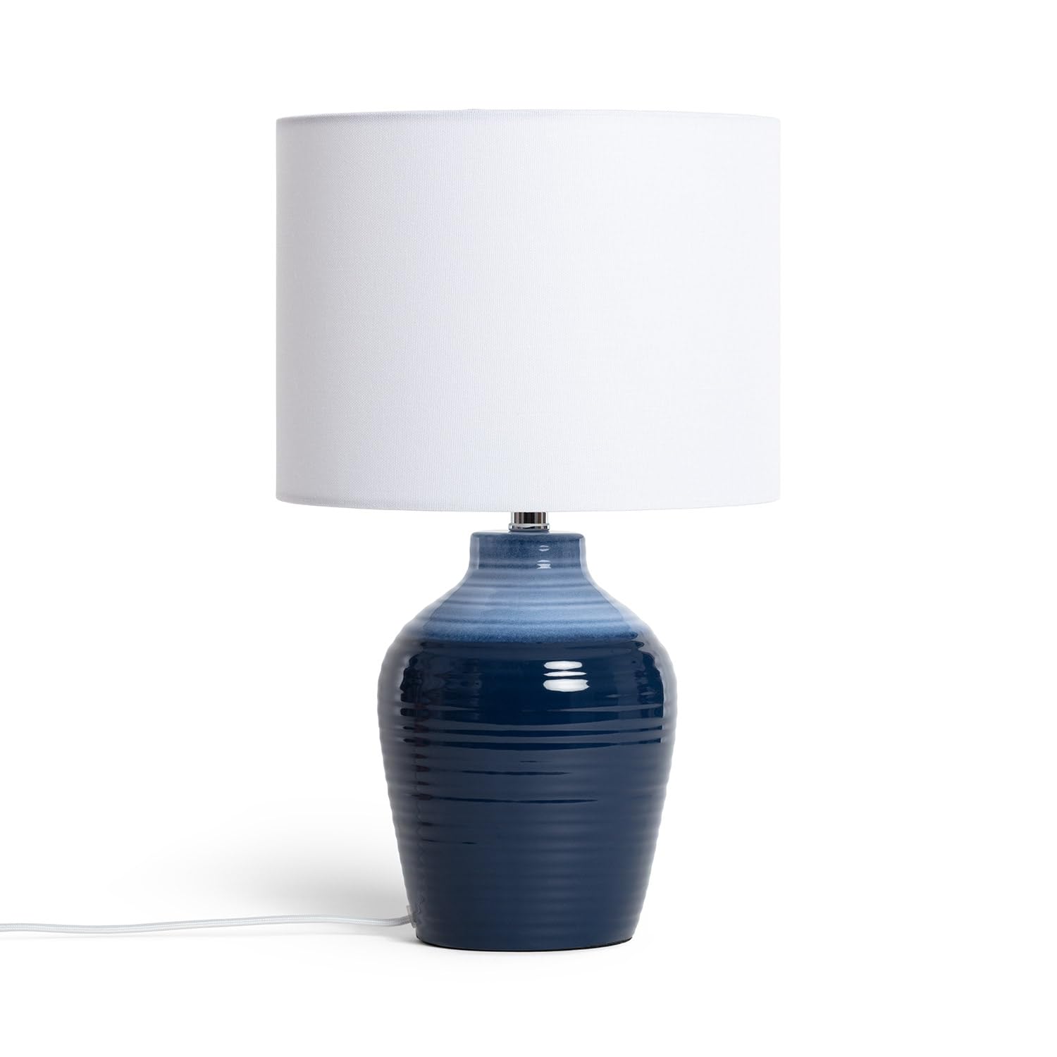 LEDKIA Lampada da Tavolo Ceramica Botijo Azzurro Scuro