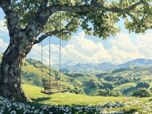 Diamond Painting Arbre et Paysage XXL - Kit Complet Broderie Diamant 80x100cm