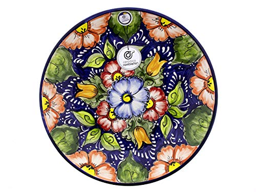 CERÁMICA RAMBLEÑA | Plato Decorativo de Pared Modelo D29 | 100% Decorado a Mano | 35x35x5 cm