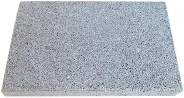 Miniatura 3 de Ladrillo de cocina de roca volcánica, ranurado plano, 12 x 12 pulgadas, piedra de cocción de lava pizza, carne, mariscos y verduras. Barbacoa de