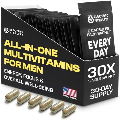 Multivitamins for Men – All in One Pack for Energy and Focus, Mens Vitamins for Mental Performance and Health, Packed with Tongkat Ali, Shilijit, Vitamin C, B3, B1, A, B12, 30 Pk Multivitamins for Men – All in One Pack for Energy and Focus, Mens Vitamins for Mental Performance and Health, Packed with Tongkat Ali, Shilijit, Vitamin C, B3, B1, A, B12, 30 Pk