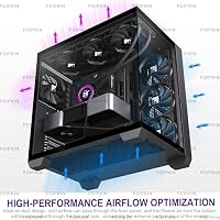 FOIFKIN F300 PC Gehäuse ATX mit 4 ohne RGB-Lüfter,Hoher Luftstrom Mid-Tower Computer Gehäuse,Gaming PC-Gehäuse Big Tower,ATX Gehäuse Schwarz,mit Type-C,360mm Radiator Computergehäuse (Schwarz, F300) – Ansicht 3