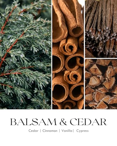 Image of AOOVOO Balsam Cedar Candle - Large Pine Scented Soy Wax Aromatherapy Candles, 22oz