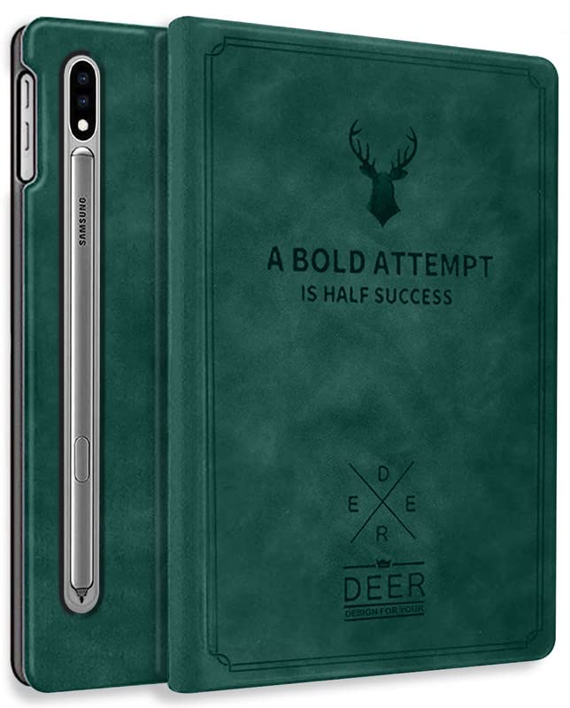 Robustrion Deer Pattern Flip Stand Case Cover for Samsung Galaxy Tab S8 Plus / S7 Plus /S7 FE 12.4 Inch SM-X800/X806/T970/T975/T976/T735 Cover - Deer Dark Green (B0BDV81ZSP) Amazon Price History, Amazon Price Tracker
