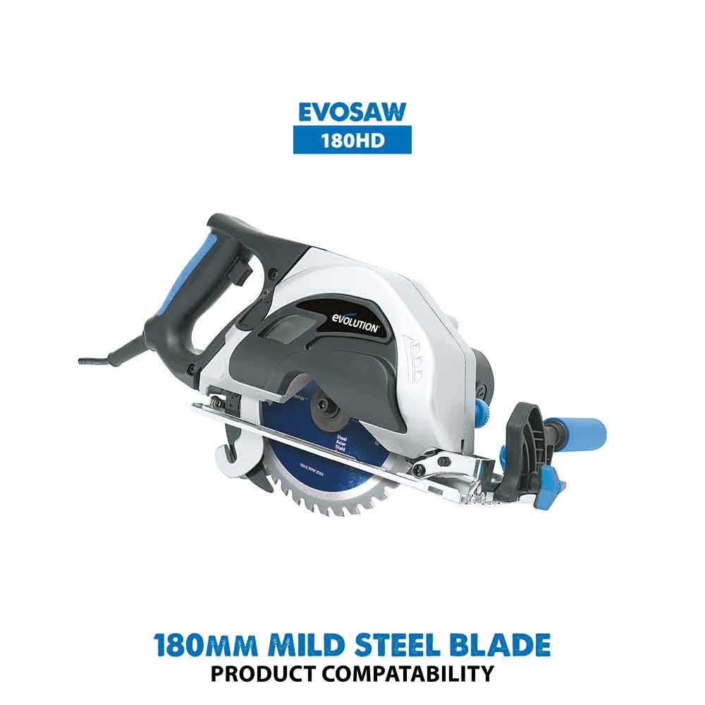Evolution Power Tools M185TCT-40MS Mild Steel Cutting TCT Mitre Saw Blade, Cold Metal Cutting, 40 Teeth, 185mm