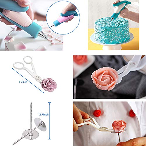 138 Pcs Cake Decorating Supplies Kit, Inkec Baking Supply with Cake Turntable, Icing Tips, Couplers, Piping Bags, Silicone Cupcake & Item Bonus for Birthday Wedding Cake Pastry