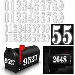 Kattykitty 60 PCS White Mailbox Numbers for Outside | Vinyl Waterproof Number Stickers for Outside, Address on House, Mail Box Number, 6 Sets(3