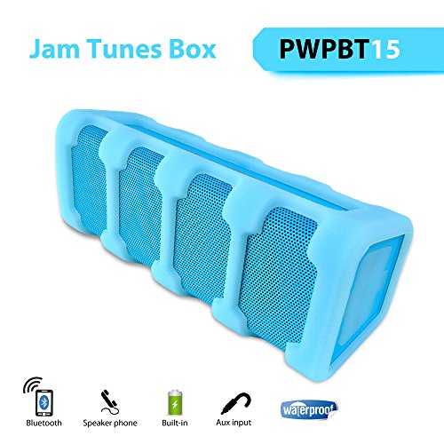 Pyle Jam Tunes Box Sports Speaker - Wireless Portable Rugged Waterproof Bluetooth Compatible Sound Stereo With, Aux In Jack, Rechargeable Battery - Iphone, Android, Ipad, Mp3 Pwpbt15Bl (Blue) #TOP2