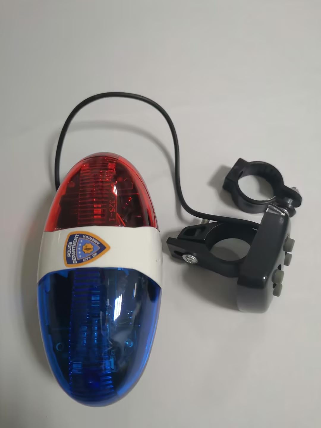 Playmags Kids Tech Bike LED light - Police Sound Light Electronic Horn - Bicycle Siren, 5 LED Light 4 Sounds Trumpet light, Multi Color, 5.11 x 2.9 x 1.4in. (13 x 7.5x 3.5cm)