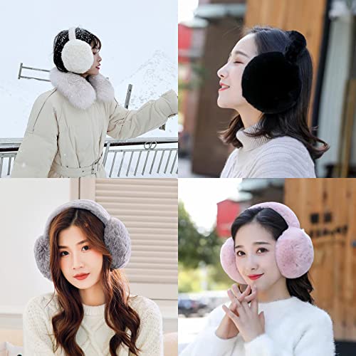 Pesaat Fluffy Ear Muff For Women Plush Foldable Earmuffs Kids Winter Earmuffs Girls Boys Cold Weather Ear Warmer  thumb #4