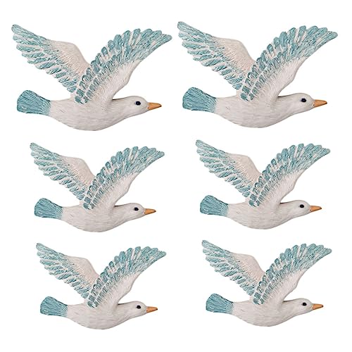 MAGICLULU 6 Piezas decoración mediterránea colgar en la pared pájaros náutico decoración de playa largo mural muro ornamento mediterráneo colgante de pared mediterráneo