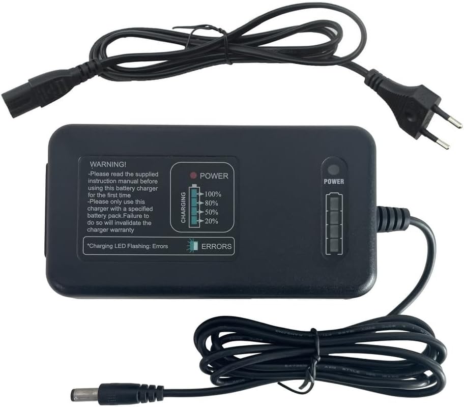 12.6V 3.3A Lithium ion Battery Charger for 10.8V 3S Lithium Lipo Battery Soft Start Precharge auto Cutoff Charging Percentage bar 20% 50% 80% 100% with 5521 Male Connector